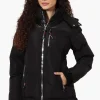 Canada Weather Gear 3/4 Length Vegan Leather Parka Jacket - Black
