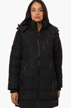 Canada Weather Gear 3/4 Length Bubble Parka Jacket - Black
