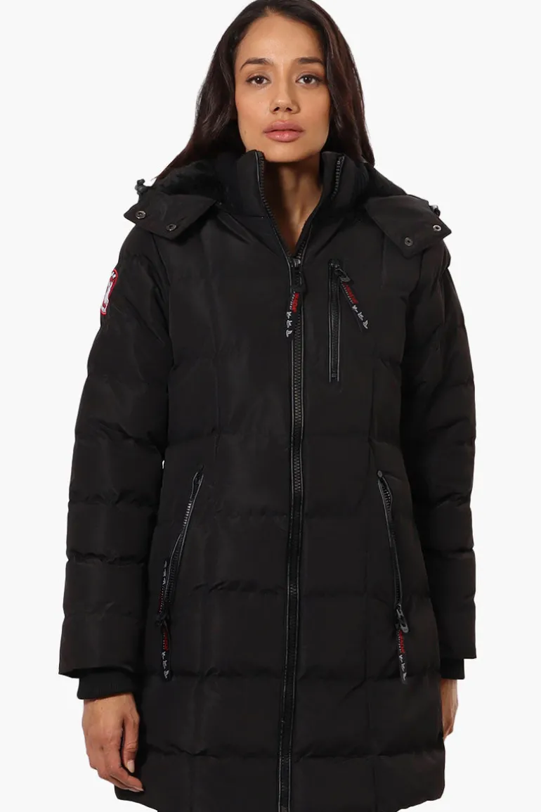 Canada Weather Gear 3/4 Length Bubble Parka Jacket - Black