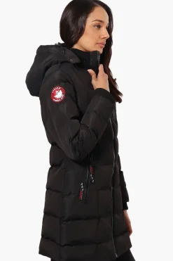 Canada Weather Gear 3/4 Length Bubble Parka Jacket - Black