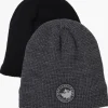 Canada Weather Gear 2 Pack Plush Lined Beanie Hat - Grey