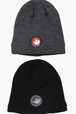 Canada Weather Gear 2 Pack Plush Lined Beanie Hat - Grey