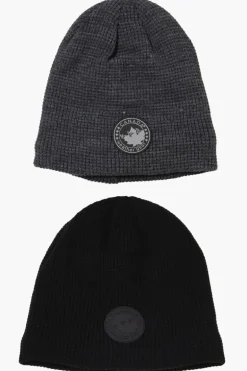 Canada Weather Gear 2 Pack Plush Lined Beanie Hat - Grey