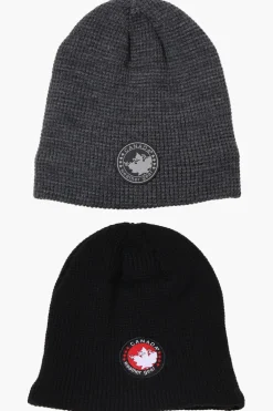 Canada Weather Gear 2 Pack Plush Lined Beanie Hat - Grey