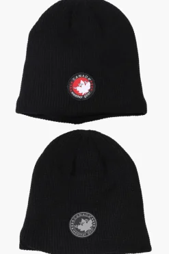Canada Weather Gear 2 Pack Plush Lined Beanie Hat - Black