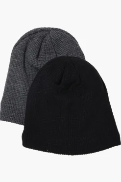 Canada Weather Gear 2 Pack Plush Lined Beanie Hat - Grey