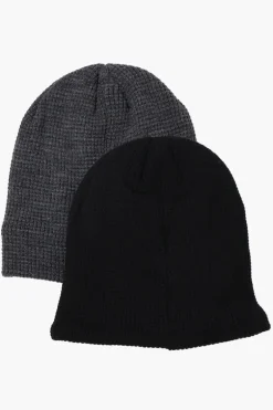 Canada Weather Gear 2 Pack Plush Lined Beanie Hat - Grey