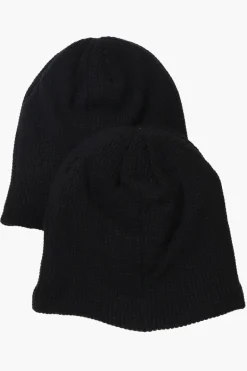Canada Weather Gear 2 Pack Plush Lined Beanie Hat - Black