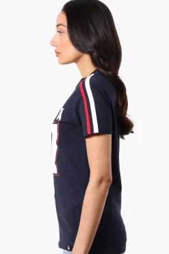 Canada Weather Gear 67 Print Stripe Detail Tee - Navy