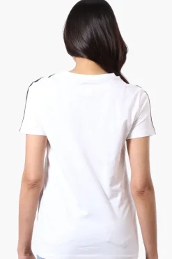 Canada Weather Gear 67 Print Stripe Detail Tee - White