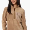 Canada Weather Gear 1/4 Zip Polar Fleece Pullover Sweater - Camel