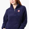 Canada Weather Gear 1/4 Zip Sherpa Pullover Sweater - Navy