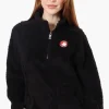 Canada Weather Gear 1/4 Zip Sherpa Pullover Sweater - Black