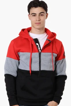 Canada Weather Gear 1/2 Zip Colour Block Hoodie - Red