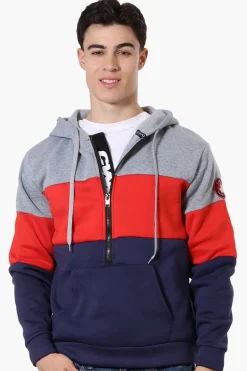 Canada Weather Gear 1/2 Zip Colour Block Hoodie - Grey
