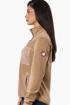 Canada Weather Gear 1/4 Zip Polar Fleece Pullover Sweater - Camel