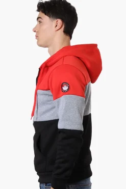 Canada Weather Gear 1/2 Zip Colour Block Hoodie - Red