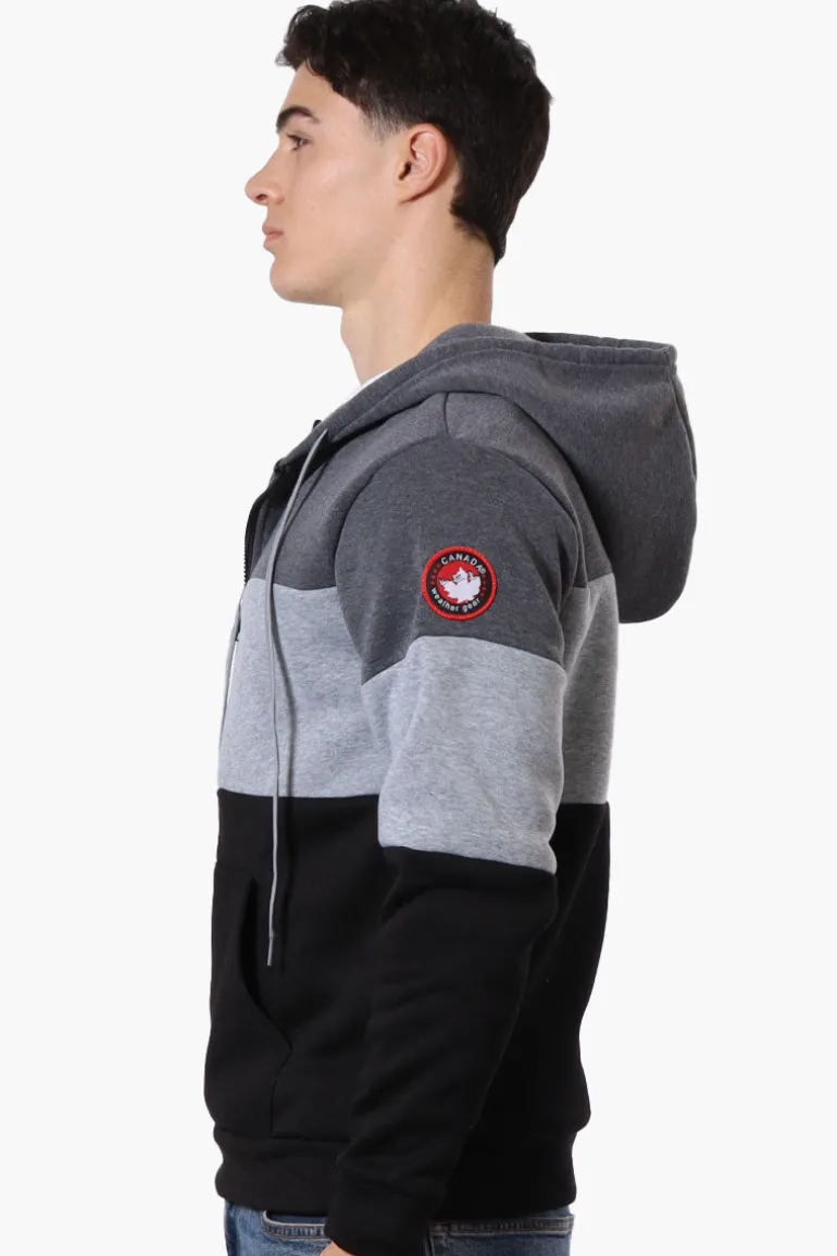 Canada Weather Gear 1/2 Zip Colour Block Hoodie - Grey