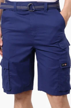 Canada Weather Gear Adventure Bound Belted Cargo Pocket Shorts - Navy