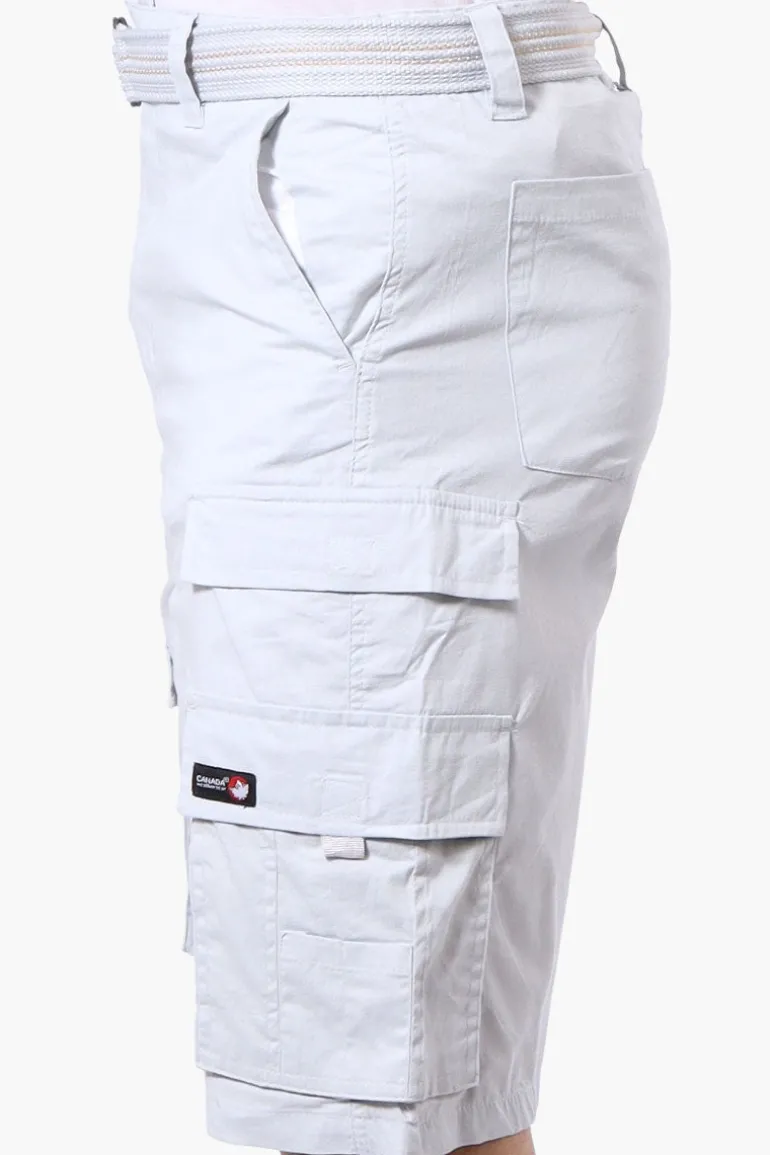 Canada Weather Gear Adventure Bound Belted Cargo Pocket Shorts - Stone
