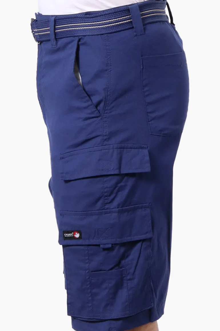 Canada Weather Gear Adventure Bound Belted Cargo Pocket Shorts - Navy