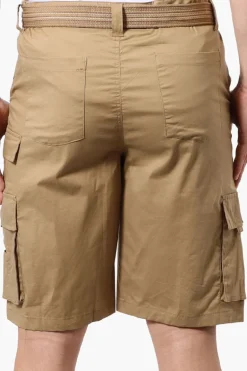 Canada Weather Gear Adventure Bound Belted Cargo Pocket Shorts - Beige