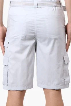Canada Weather Gear Adventure Bound Belted Cargo Pocket Shorts - Stone
