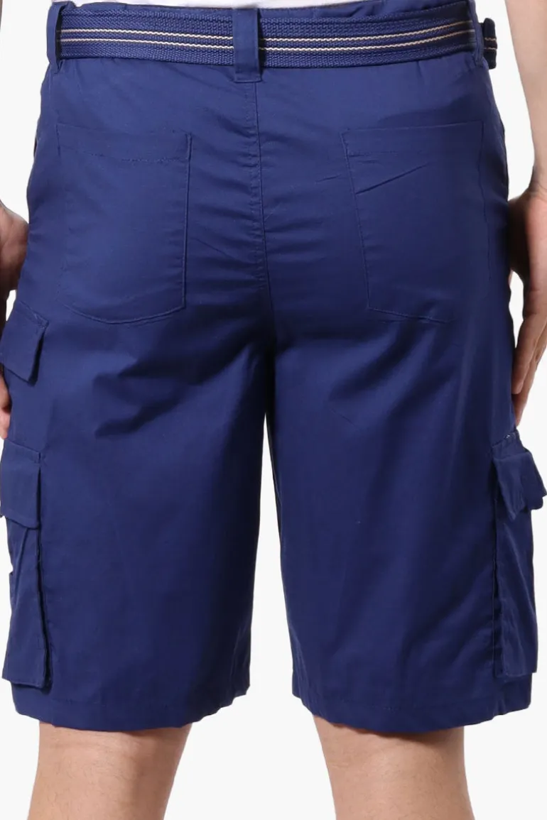 Canada Weather Gear Adventure Bound Belted Cargo Pocket Shorts - Navy