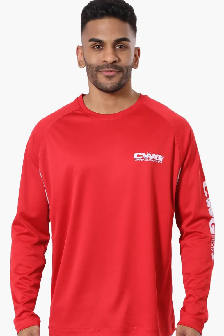 Canada Weather Gear Athletic Chest Logo Long Sleeve Top - Red