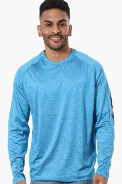 Canada Weather Gear Athletic Logo Sleeve Long Sleeve Top - Blue