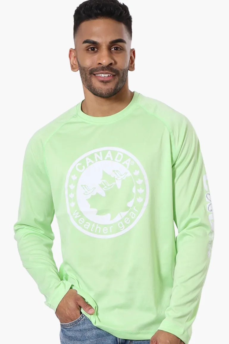 Canada Weather Gear Athletic Chest Logo Long Sleeve Top - Green