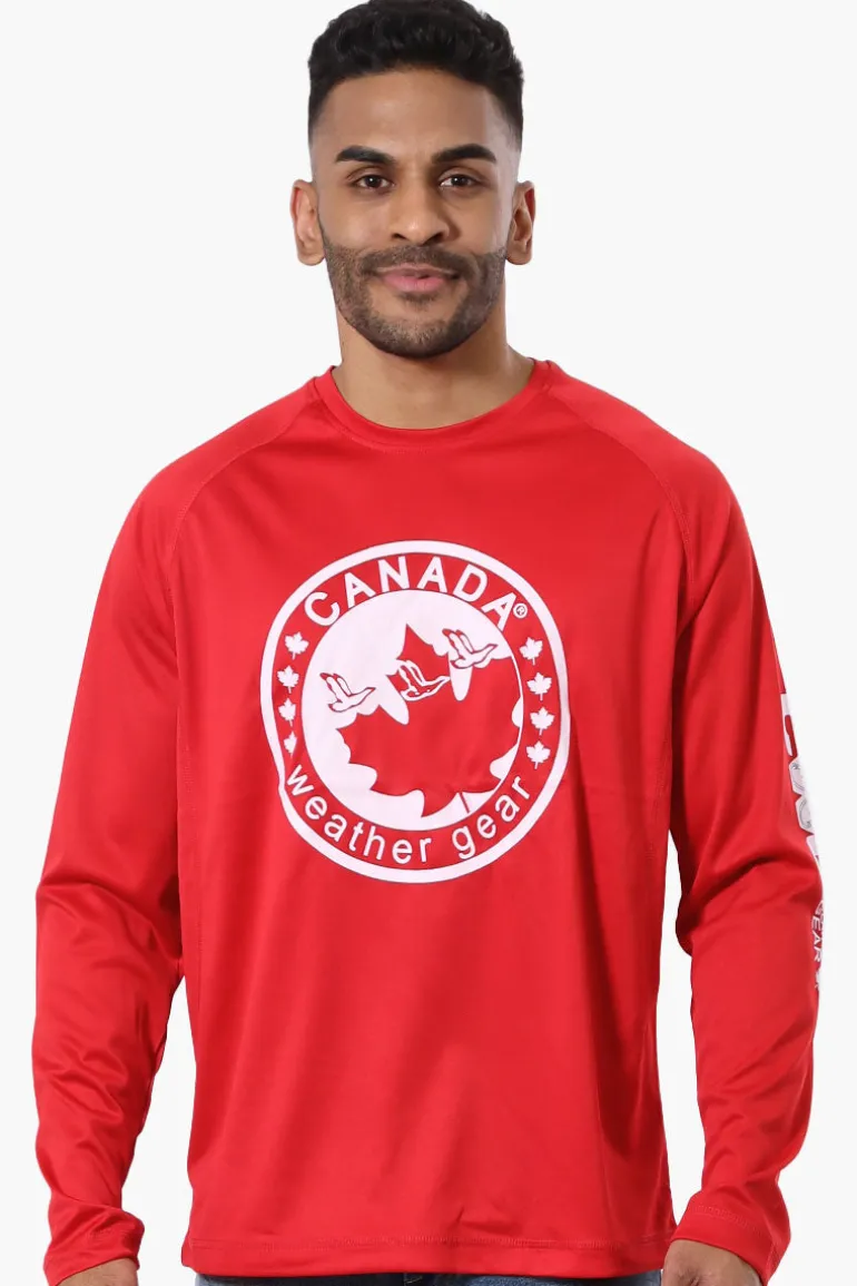 Canada Weather Gear Athletic Chest Logo Long Sleeve Top - Red