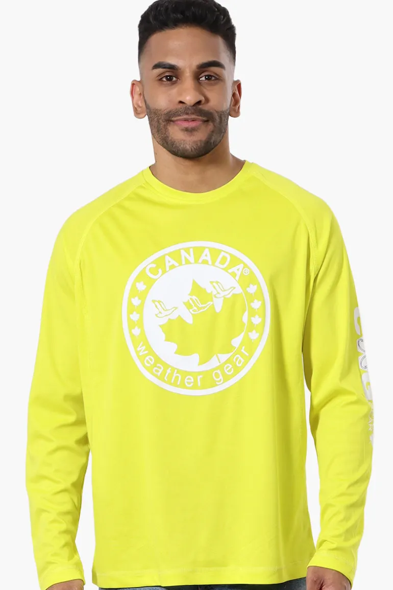 Canada Weather Gear Athletic Chest Logo Long Sleeve Top - Yellow