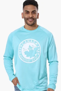 Canada Weather Gear Athletic Chest Logo Long Sleeve Top - Aqua