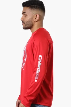 Canada Weather Gear Athletic Chest Logo Long Sleeve Top - Red