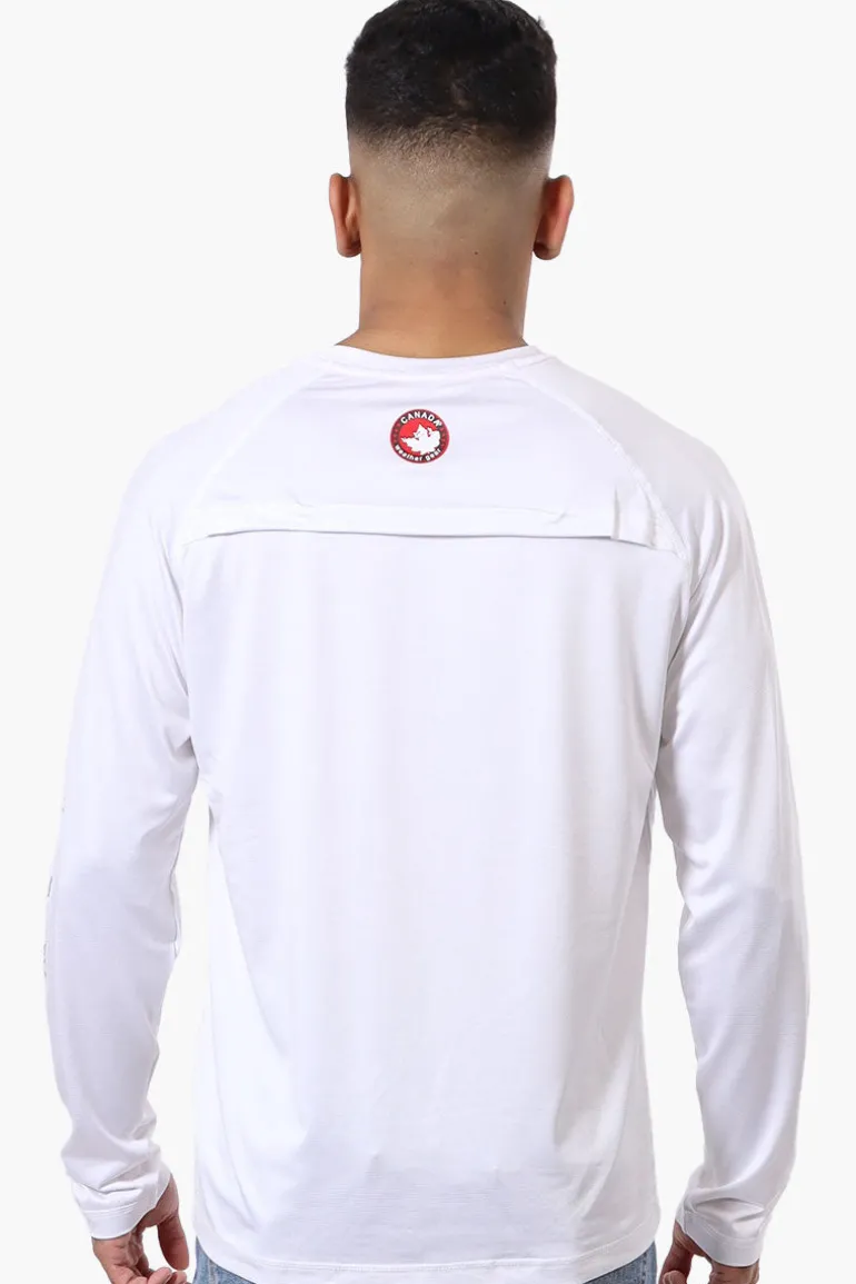 Canada Weather Gear Athletic Logo Sleeve Long Sleeve Top - White