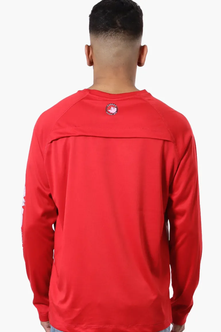 Canada Weather Gear Athletic Chest Logo Long Sleeve Top - Red