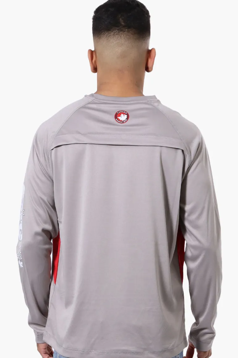 Canada Weather Gear Athletic Chest Logo Long Sleeve Top - Grey