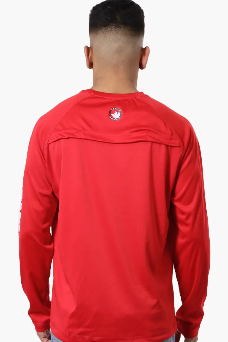 Canada Weather Gear Athletic Chest Logo Long Sleeve Top - Red
