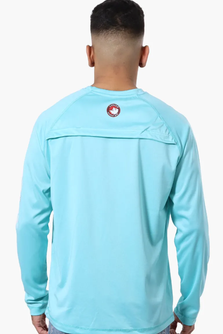 Canada Weather Gear Athletic Chest Logo Long Sleeve Top - Aqua