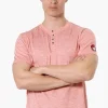 Canada Weather Gear Basic Henley Tee - Pink