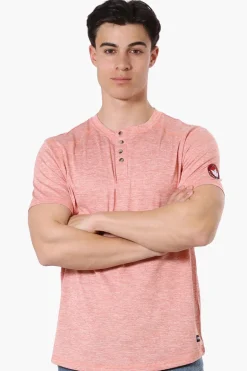Canada Weather Gear Basic Henley Tee - Pink