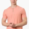 Canada Weather Gear Basic Henley Tee - Pink