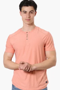 Canada Weather Gear Basic Henley Tee - Pink