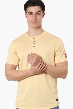Canada Weather Gear Basic Henley Tee - Yellow