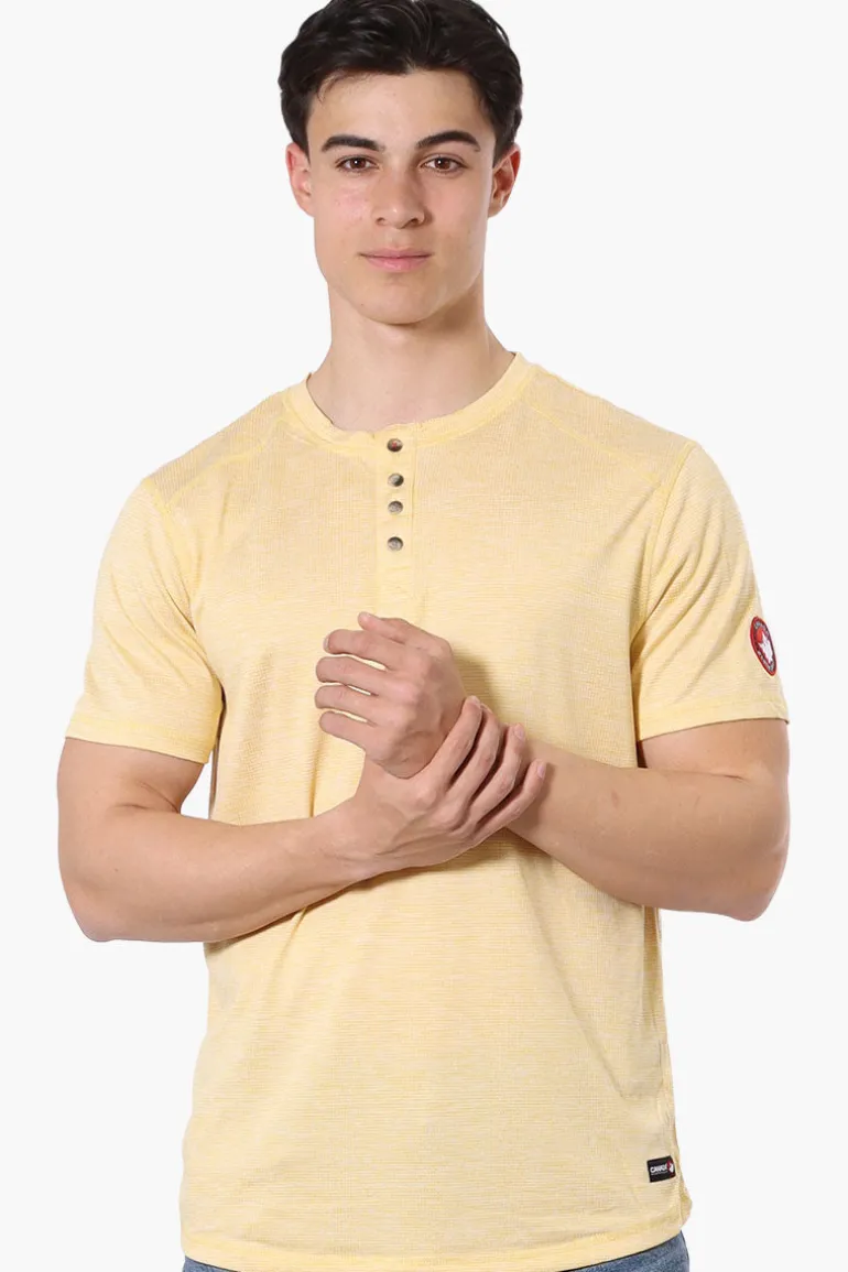 Canada Weather Gear Basic Henley Tee - Yellow