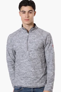 Canada Weather Gear Basic 1/4 Zip Long Sleeve Top - Grey