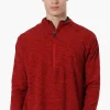 Canada Weather Gear Basic 1/4 Zip Long Sleeve Top - Red