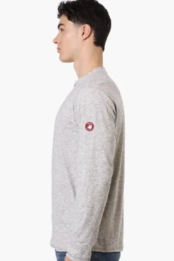Canada Weather Gear Basic Henley Long Sleeve Top - Grey