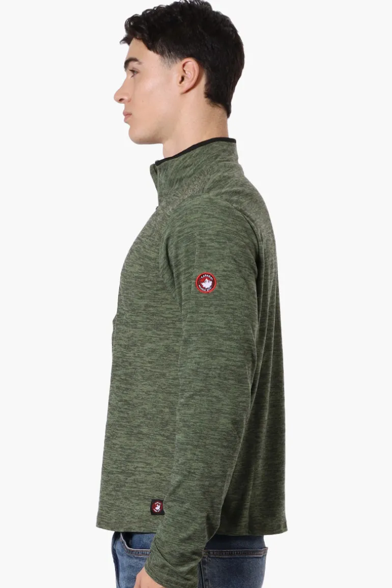 Canada Weather Gear Basic 1/4 Zip Long Sleeve Top - Olive